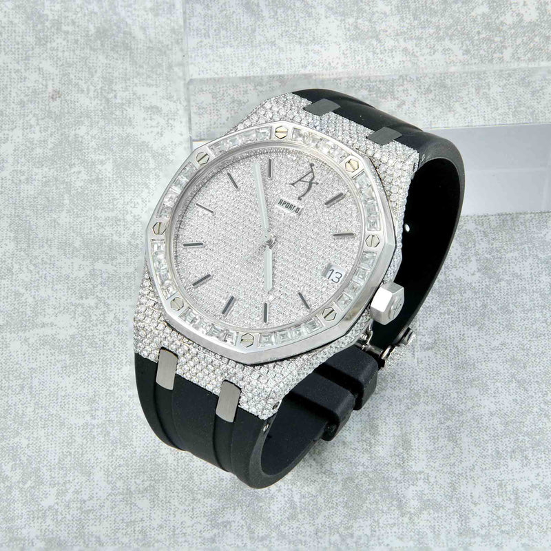 Men's Stainless Steel Analog Quartz Watch with Whtie Dial - APORRO