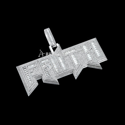 APORRO Premium Custom Iced Baguette Cut Name Pendant