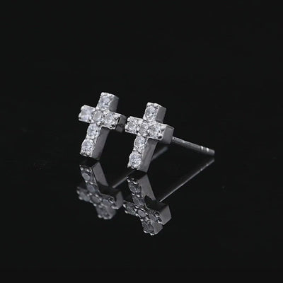 S925 Eternal Cross Stud Earring