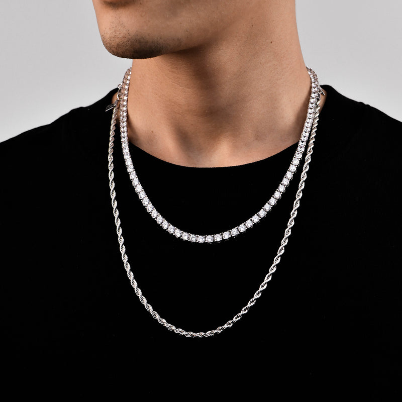 3.5mm Rope Chain + 5mm Iced Tennis Chain Bundle - APORRO