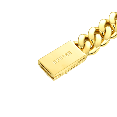 Aporro A® Box Clasp Cuban Link Bracelet - 19mm