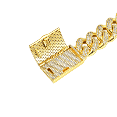 Aporro A® Box Clasp Cuban Link Bracelet - 19mm