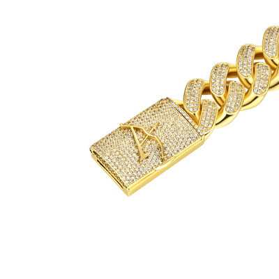 Aporro A® Box Clasp Cuban Link Bracelet - 19mm
