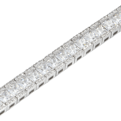 White Gold Mosaic Tennis Bracelet - 8mm