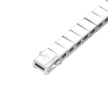 White Gold Mosaic Tennis Bracelet - 8mm