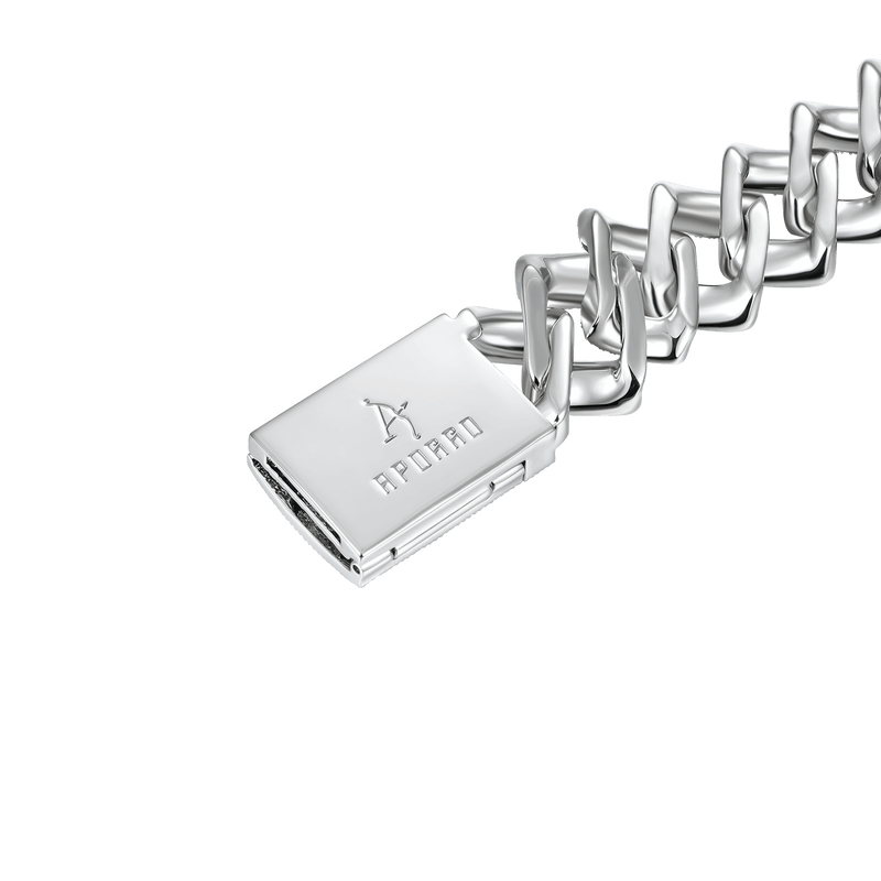 19mm Prong Baguette Cut Box Clasp Cuban Bracelet - APORRO