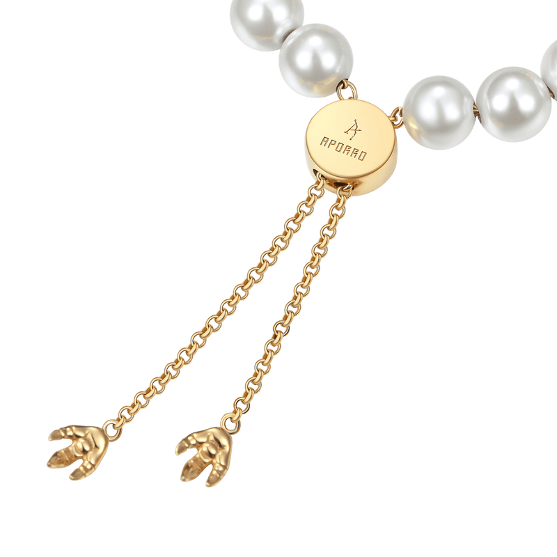 WONG Dragon Pearl and Bead Adjustable Bracelet - 8mm - APORRO
