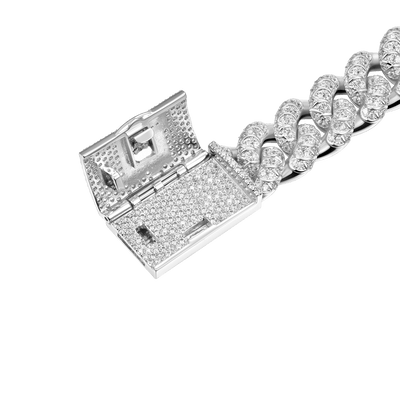 WONG Dragon Box Clasp Cuban Bracelet - 15mm