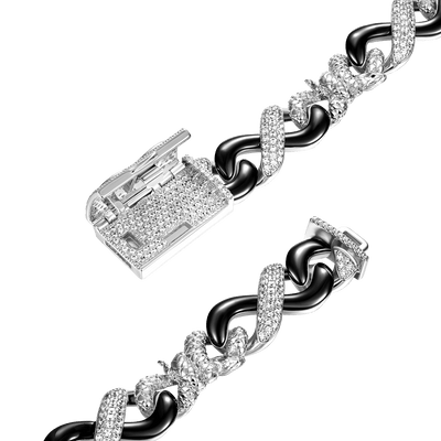 Infinity Two-tone Snake Shape Bracelet -  12mm