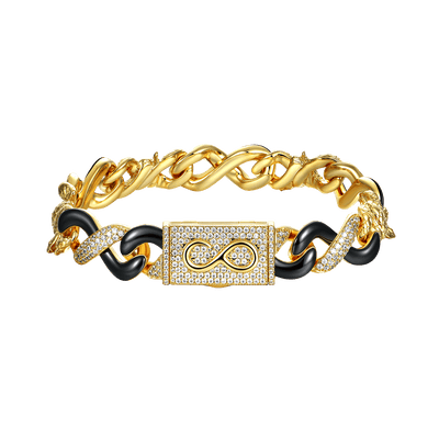 Infinity Two-tone Snake Shape Bracelet -  12mm