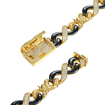 Infinity Two-tone Snake Shape Bracelet -  12mm