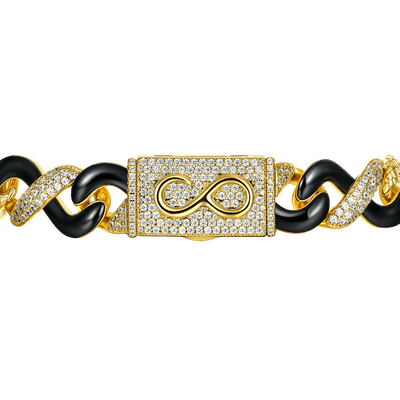 Infinity Two-tone Snake Shape Bracelet -  12mm