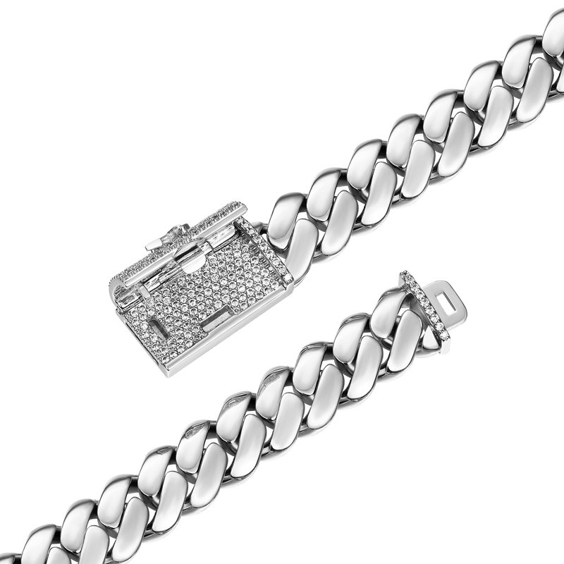 12mm Solid Miami Cuban Bracelet - Cuban Link Bracelet - APORRO