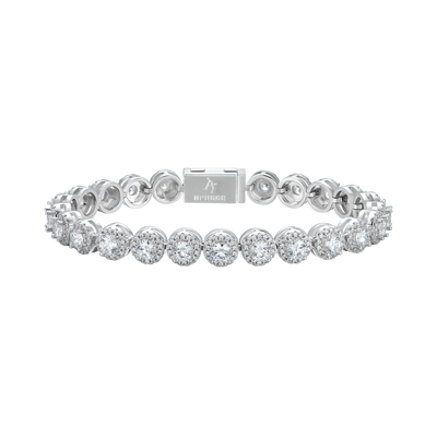 Round Cut Clustered Tennis Bracelet - 7mm