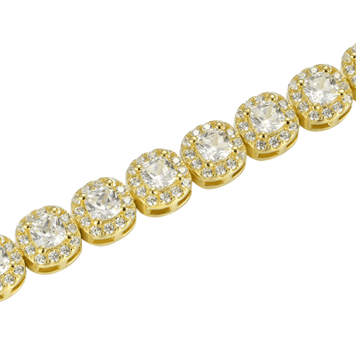 Cushion-Cut Clustered Tennis Bracelet - 7mm