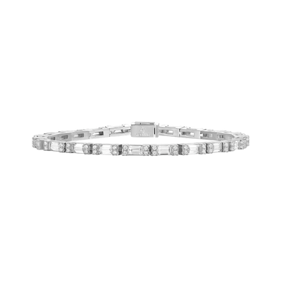 Baguette and Round Cut Tennis Bracelet - 3mm