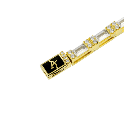 Baguette and Round Cut Tennis Bracelet - 3mm
