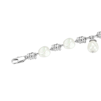 Barbed Wire Pearl Adjustable Bracelet - 8mm