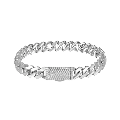 Plain Gold Prong Cuban Link Bracelet - 10mm