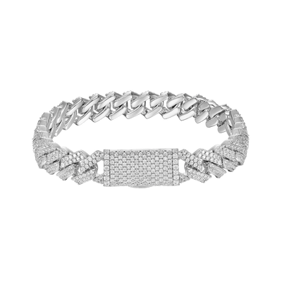 Round Cut Prong Cuban Link Bracelet - 10mm