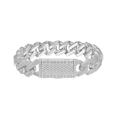 Round Cut Prong Cuban Link Bracelet - 19mm