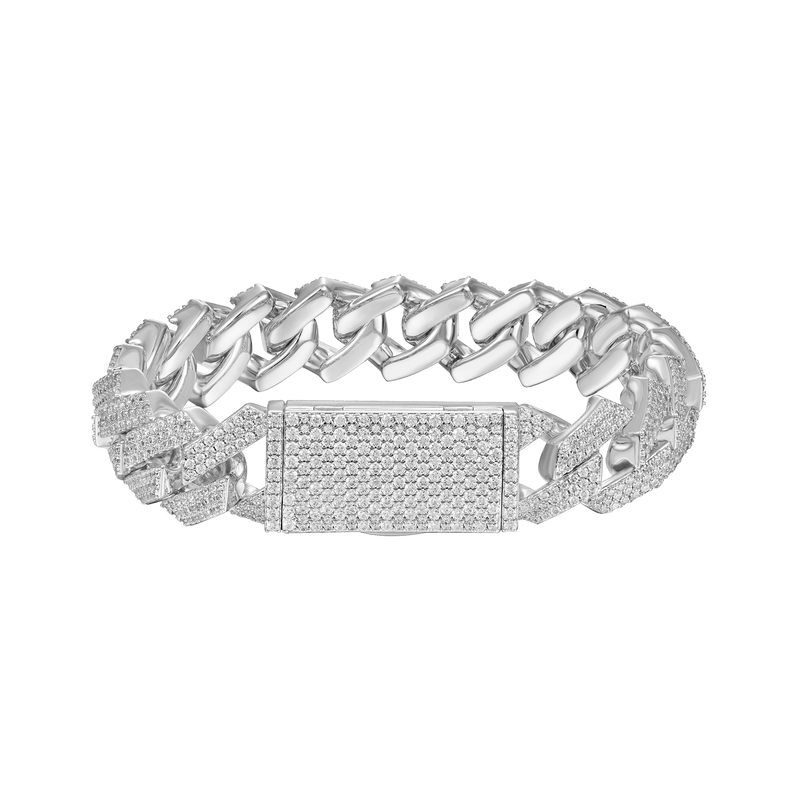 Newest 8mm Silver & Moissanite Prong Bracelet - Luxury Jewelry 2022 - APORRO