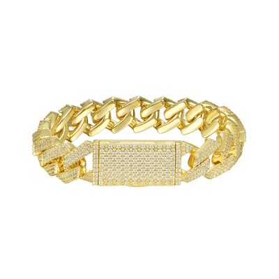 Round Cut Prong Cuban Link Bracelet - 15mm