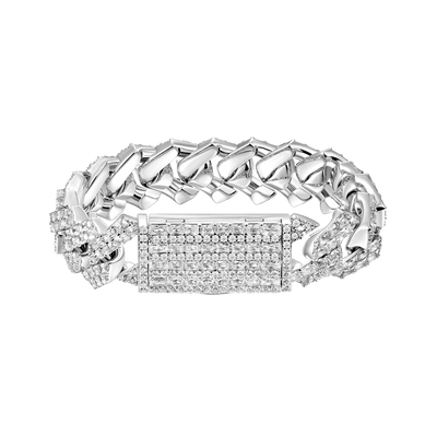 Emerald Cut Prong Cuban Link Bracelet - 15mm