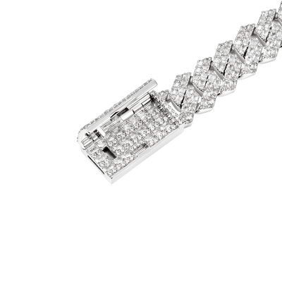 Emerald Cut Prong Cuban Link Bracelet - 15mm