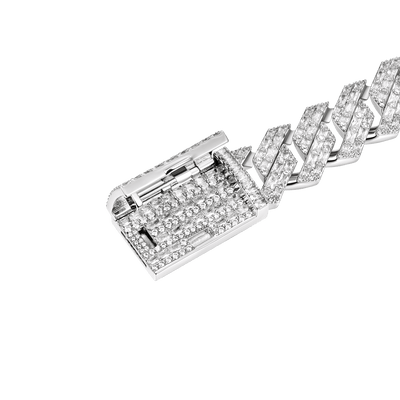 Emerald Cut Prong Cuban Link Bracelet  - 19mm