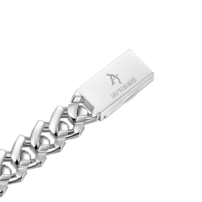 Halo Emerald Cut Prong Cuban Link Bracelet