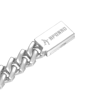 Halo Emerald Cut Prong Cuban Link Bracelet