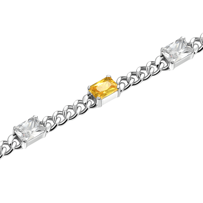 ESSENTIALS Emerald Cut Gemstone Adjustable Bracelet - 5mm - APORRO
