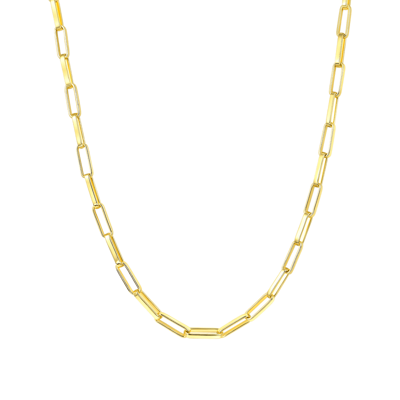 4mm Yellow Gold Paper Clip Chain Gift Set - APORRO