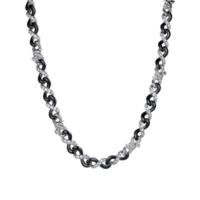 Infinity Two-tone Snake Clasp Link Chain - 8mm