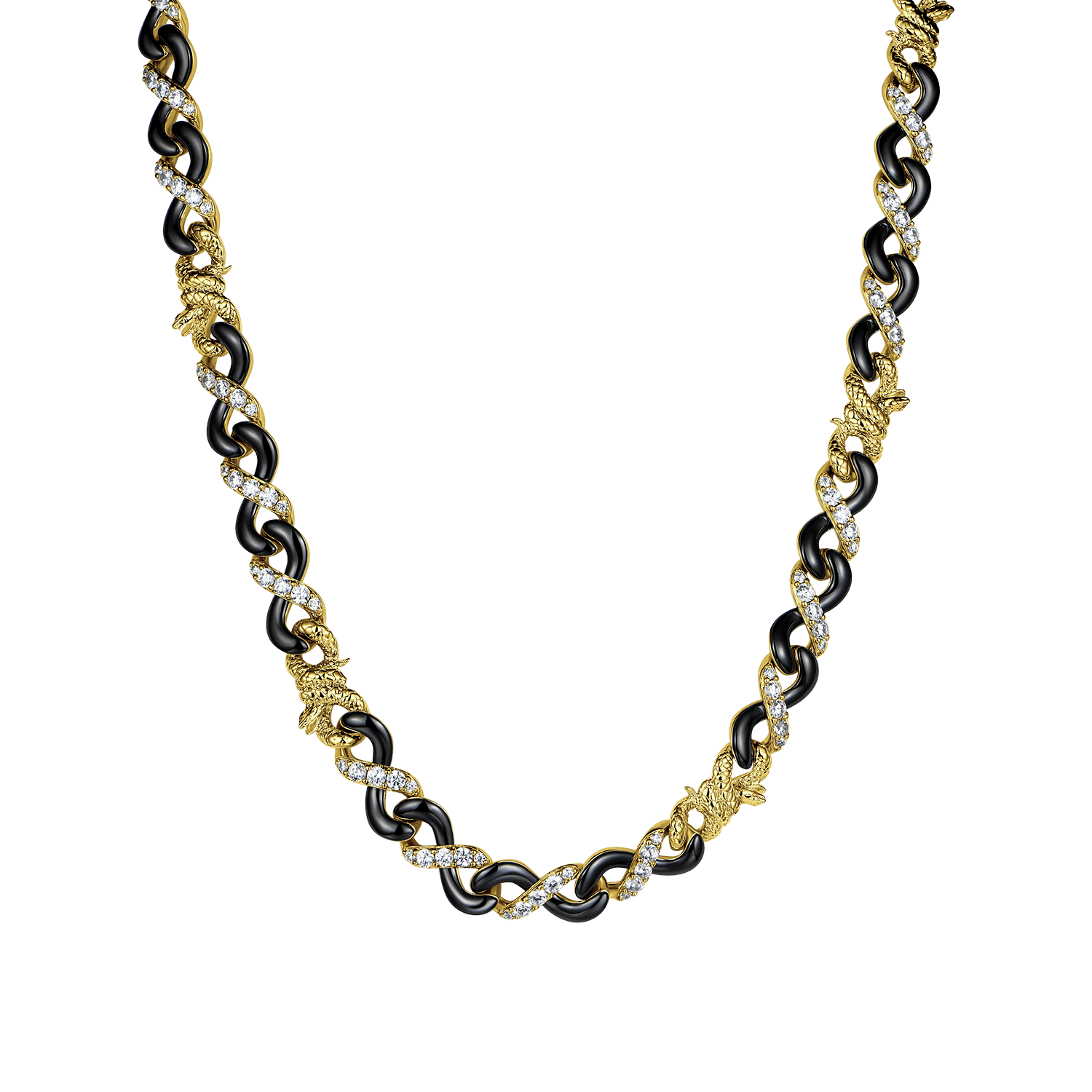 Infinity 8mm Two-tone Snake Choker Chain - Infinity Necklace Gold - APORRO