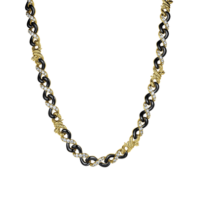 Infinity Two-tone Snake Clasp Link Chain - 8mm