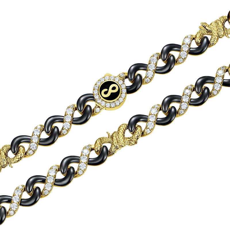 Infinity 8mm Two-tone Snake Choker Chain - Infinity Necklace Gold - APORRO