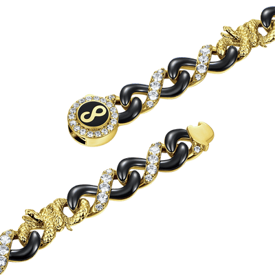 Infinity Two-tone Snake Clasp Link Chain - 8mm