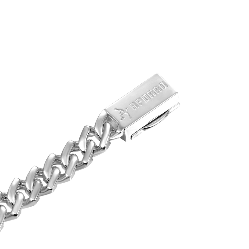 White Gold Moissanite Prong Choker Chain - 925 Silver for Men - APORRO