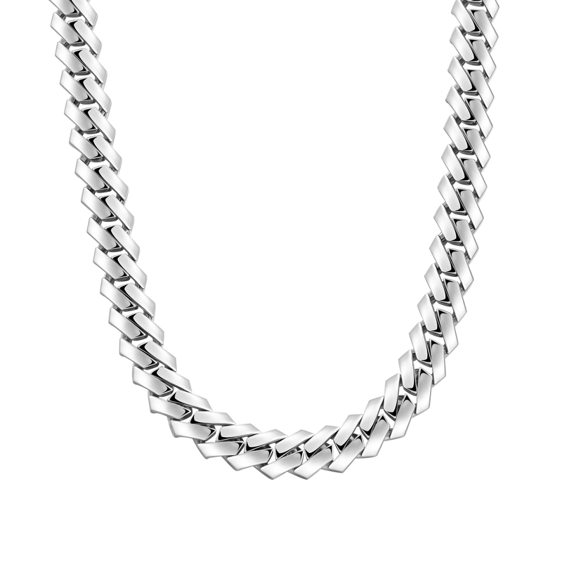 White Gold Moissanite Prong Choker Chain - 925 Silver for Men - APORRO