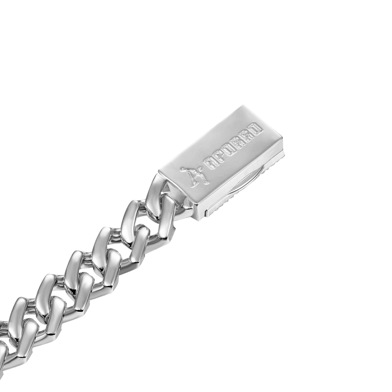 White Gold Moissanite Prong Choker Chain - 925 Silver for Men - APORRO