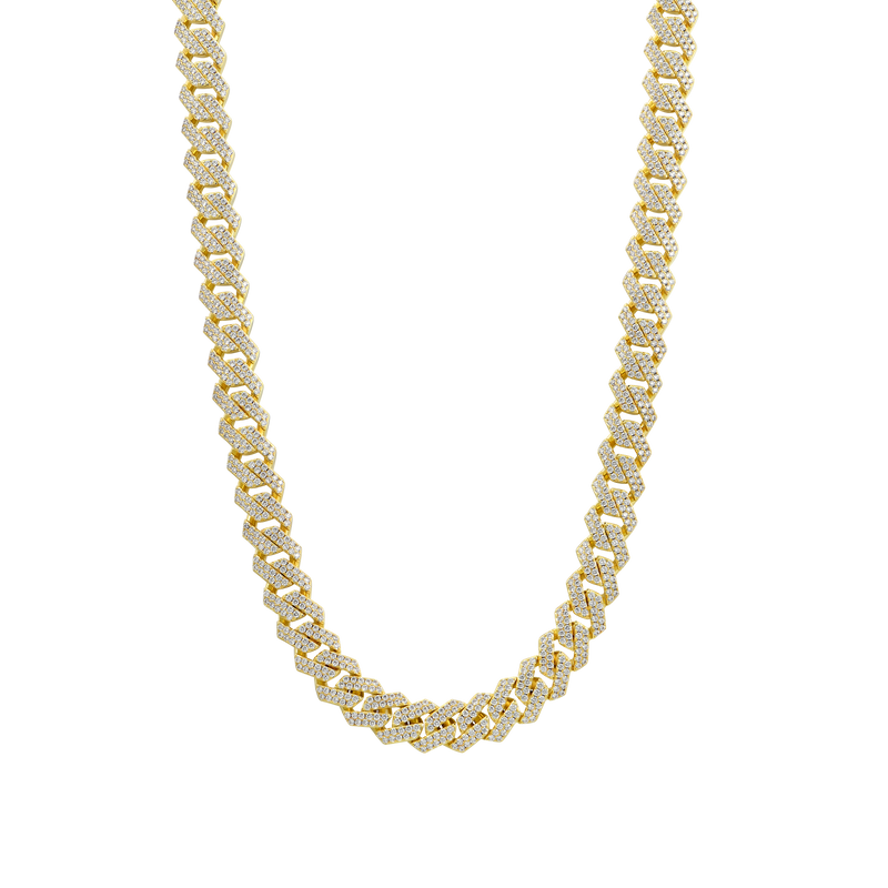White Gold Moissanite Prong Choker Chain - 925 Silver for Men - APORRO