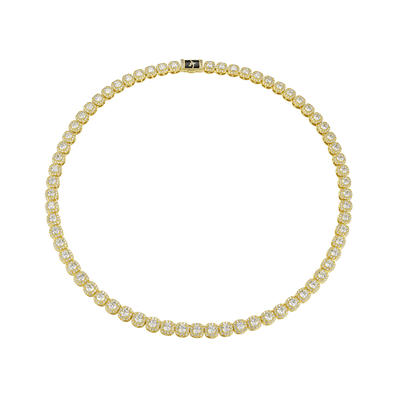 Moissanite Cushion-Cut Clustered Tennis Chain - 7mm