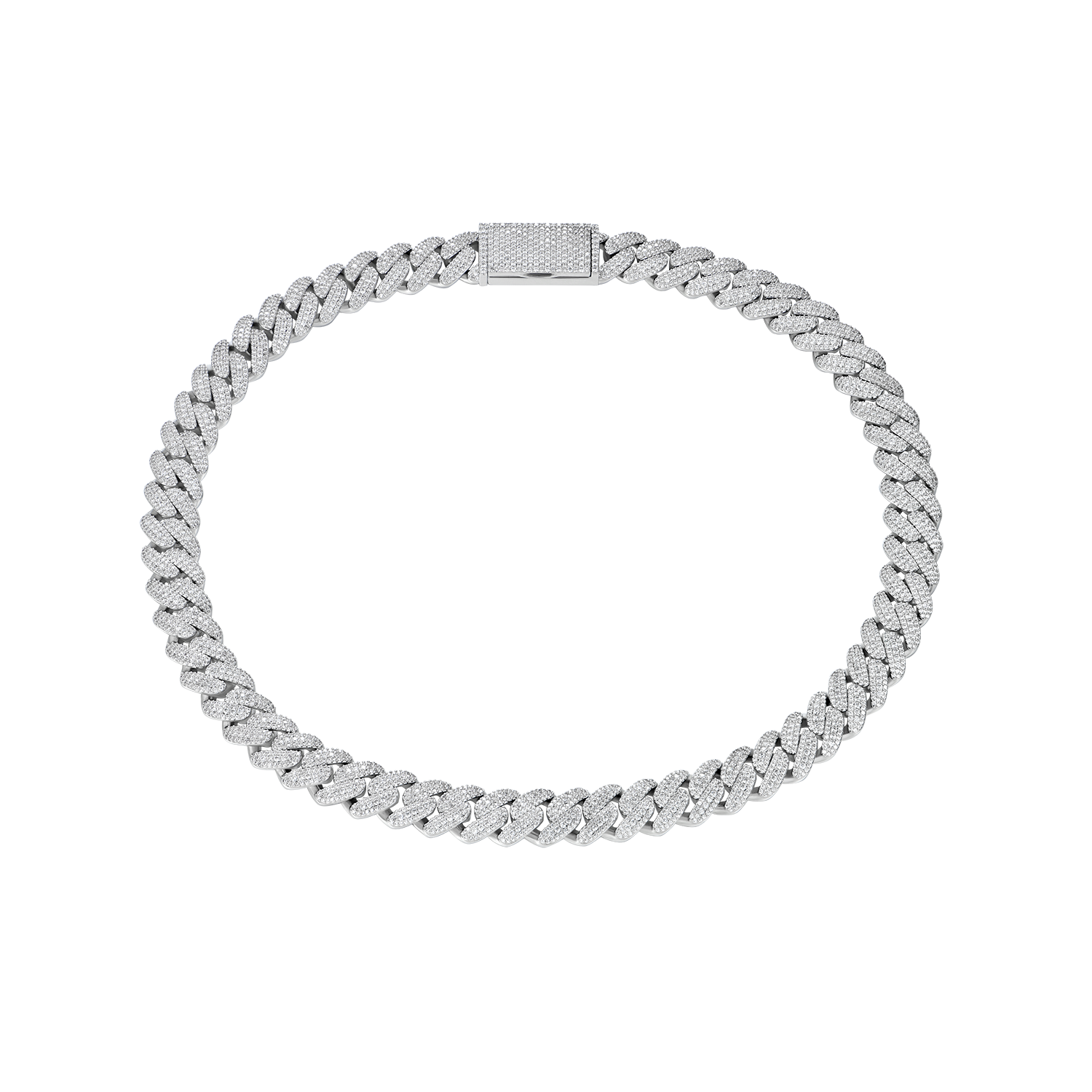 Custom Halo Round Cut Cuban Link Name Neclace Chain