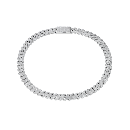 Custom Halo Round Cut Cuban Link Name Neclace Chain