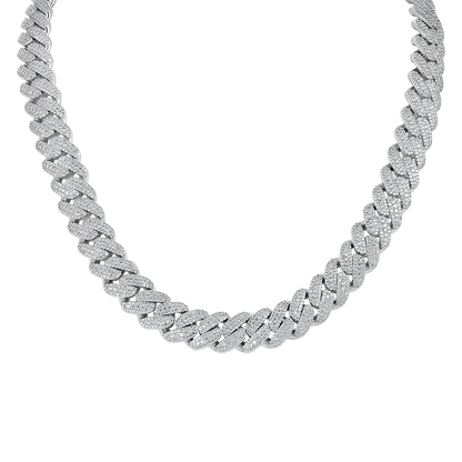 Custom Halo Round Cut Cuban Link Name Neclace Chain