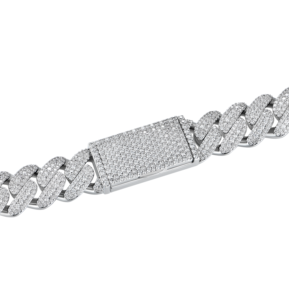 Custom Halo Round Cut Cuban Link Name Neclace Chain