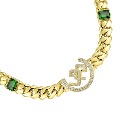 APORRO X GG Emerald Cuban Chain - 12mm