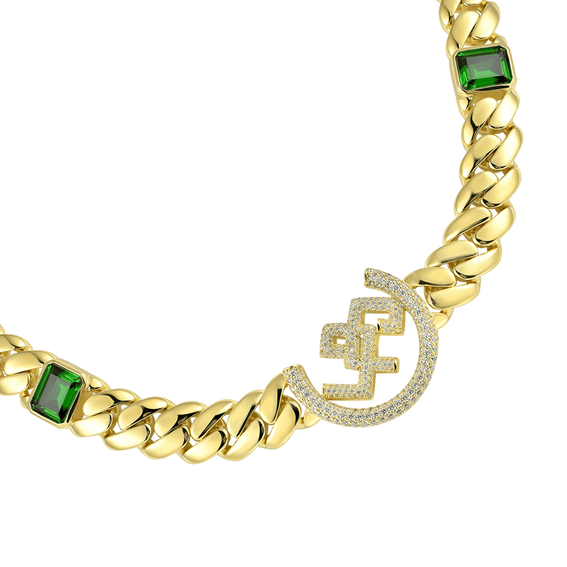 APORRO X GG Emerald Cuban Chain -12mm - APORRO